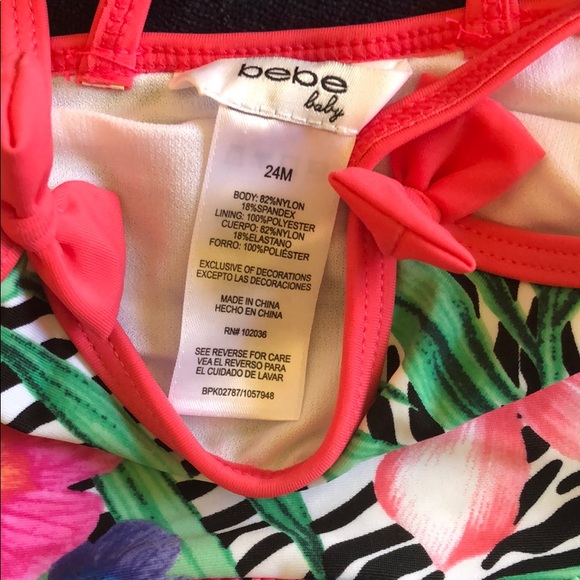 bebe  Infant  Swimsuit Ruffle One-Piece - Picture 5 of 6